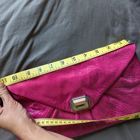 hot pink patent leather clutch from Club Monaco - Picture 2 of 5